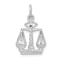 14K White Gold Flat-Backed Scales of Justice Charm view 1
