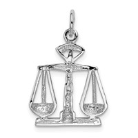 14K White Gold Polished Scales of Justice Charm view 3