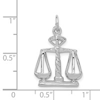 14K White Gold Polished Scales of Justice Charm view 4
