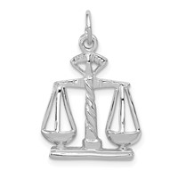14K White Gold Polished Scales of Justice Charm view 1