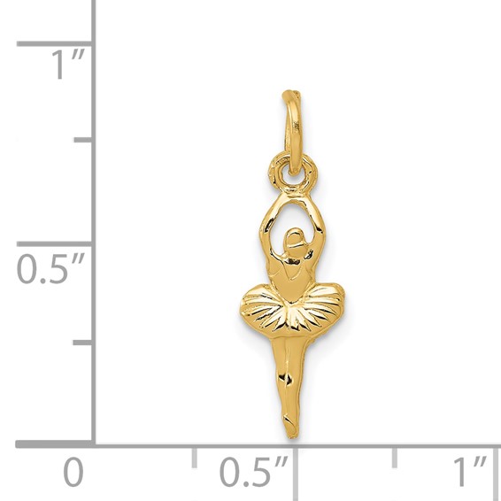 Gold Polished Ballerina Charm