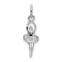 14K White Gold Ballerina Charm view 3