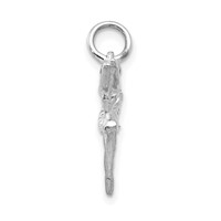 14K White Gold Polished 3-D Ballerina Charm view 2