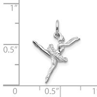 14K White Gold Polished 3-D Ballerina Charm view 3