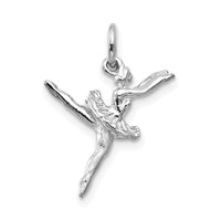 14K White Gold Polished 3-D Ballerina Charm view 1