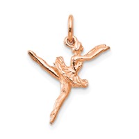 14K Rose Gold Polished 3-D Ballerina Charm view 1