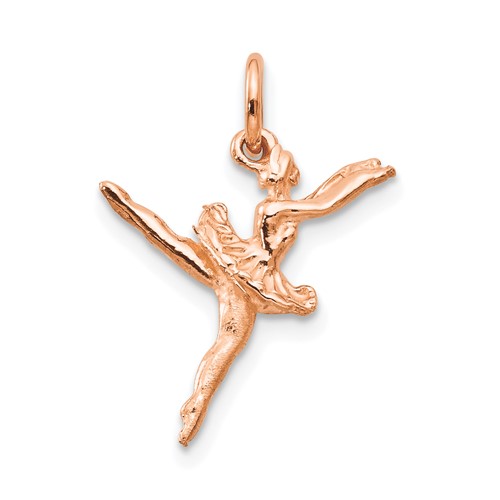 14K Rose Gold Polished 3-D Ballerina Charm