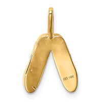 14K Rose Gold Solid Polished 3-D Ballet Slippers Charm view 3