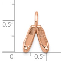 14K Rose Gold Solid Polished 3-D Ballet Slippers Charm view 5