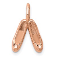 14K Rose Gold Solid Polished 3-D Ballet Slippers Charm view 1