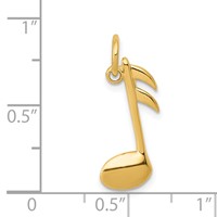 14K Yellow Gold Polished Flat-Backed Musical Note Charm view 4