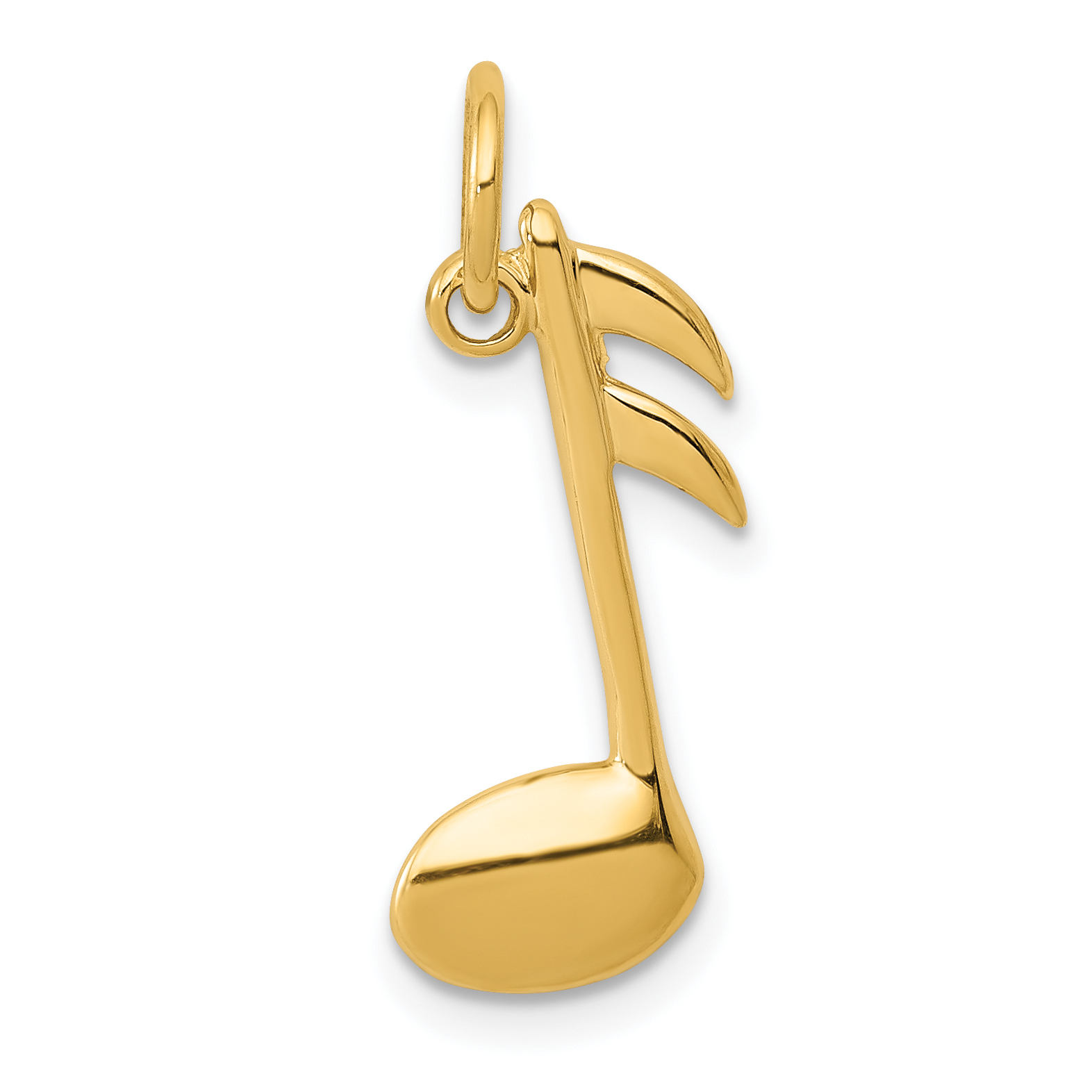 14k Polished Flat-Backed Musical Note Charm (K949)