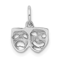14K White Gold Solid Comedy Tragedy Charm view 3
