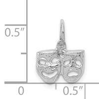 14K White Gold Solid Comedy Tragedy Charm view 4