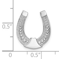 14K White Gold Horseshoe Chain Slide Charm view 3