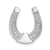 14K White Gold Horseshoe Chain Slide Charm view 1