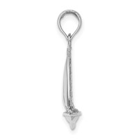 14K White Gold Polished 3-D Sailboat Charm view 2