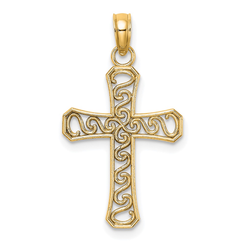 14k Fancy Cross Pendant (K9593)