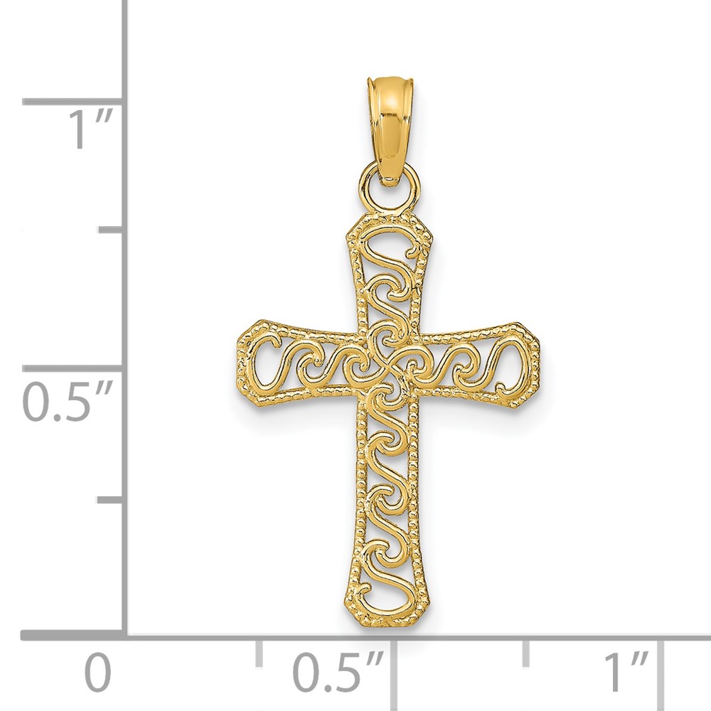 14k Fancy Cross Pendant (K9593)