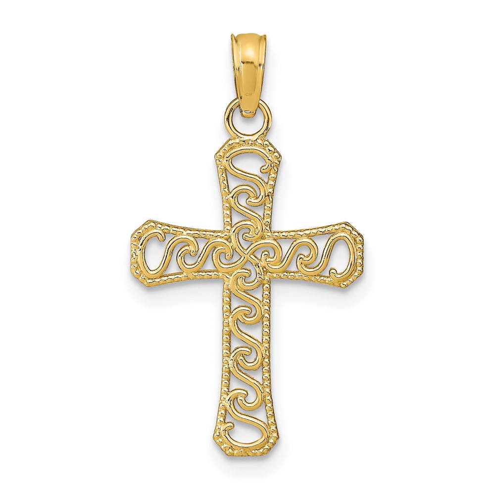 14k Fancy Cross Pendant (K9593)