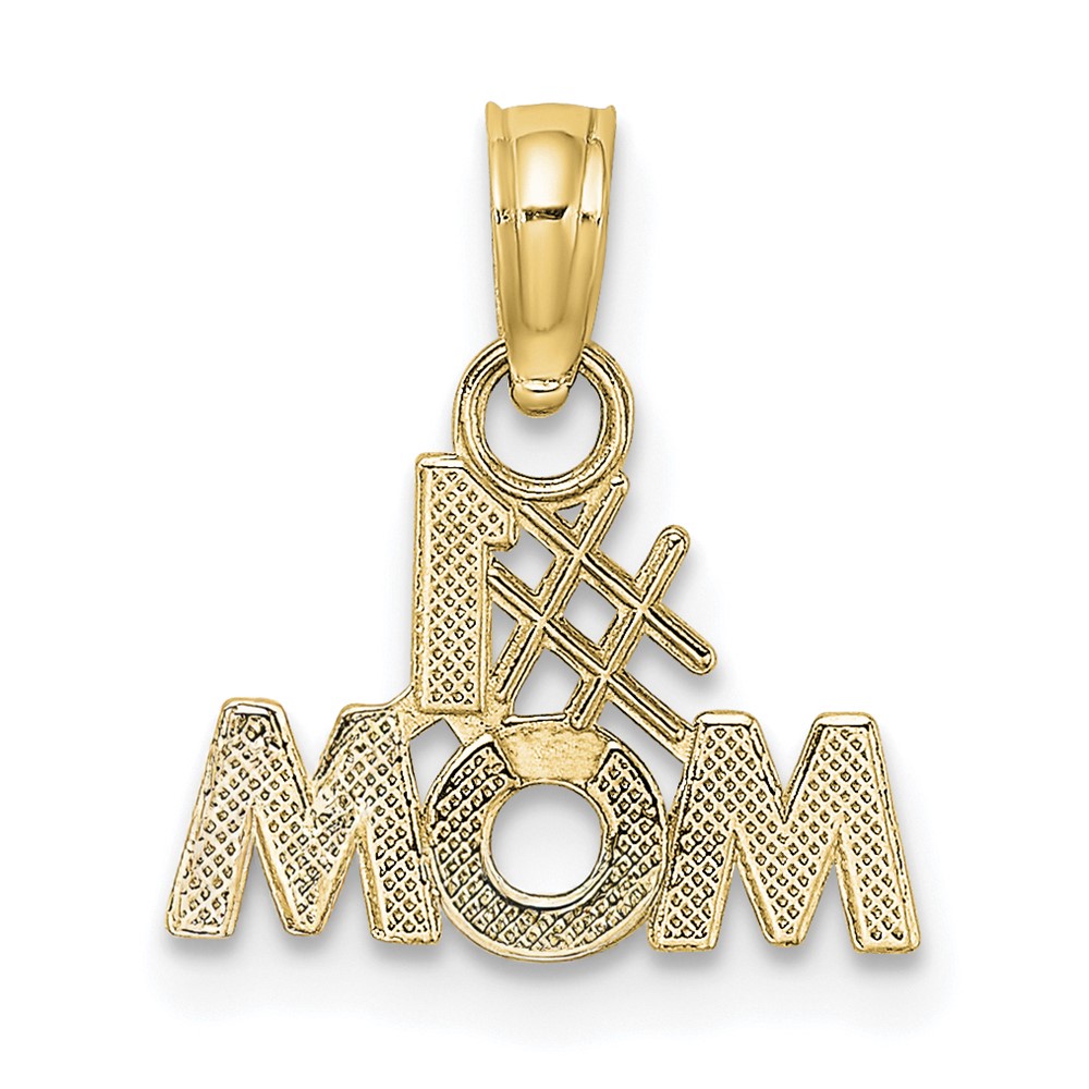 14K Polished #1 MOM Pendant (K9595)