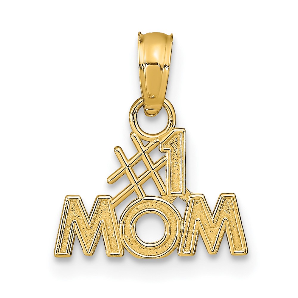 14K Polished #1 MOM Pendant (K9595)