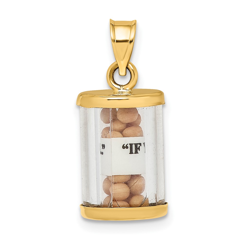 14K 3-D Mustard Seeds Matthew 17  Scroll Pendant (K9670)