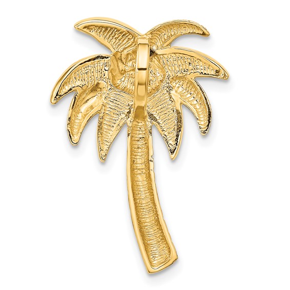 14k Lab Created Opal Palm Tree Omega Slide