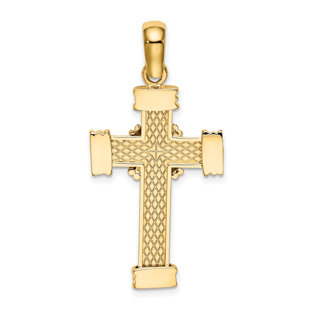 14K Polished Cross Charm (K9714)