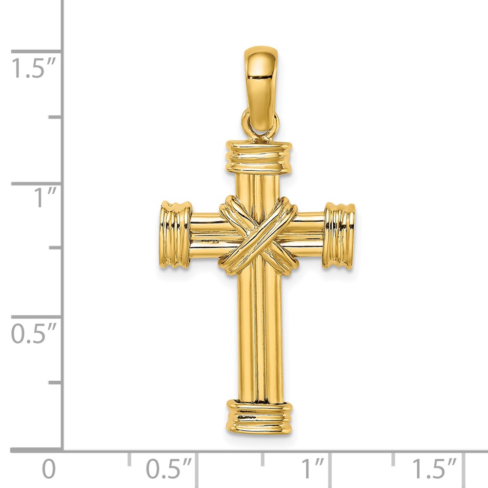 14K Polished Cross Charm (K9714)