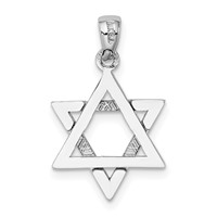 14K White Gold Star of David Charm view 4