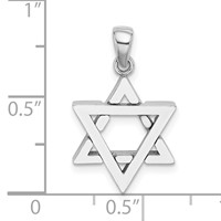 14K White Gold Star of David Charm view 3
