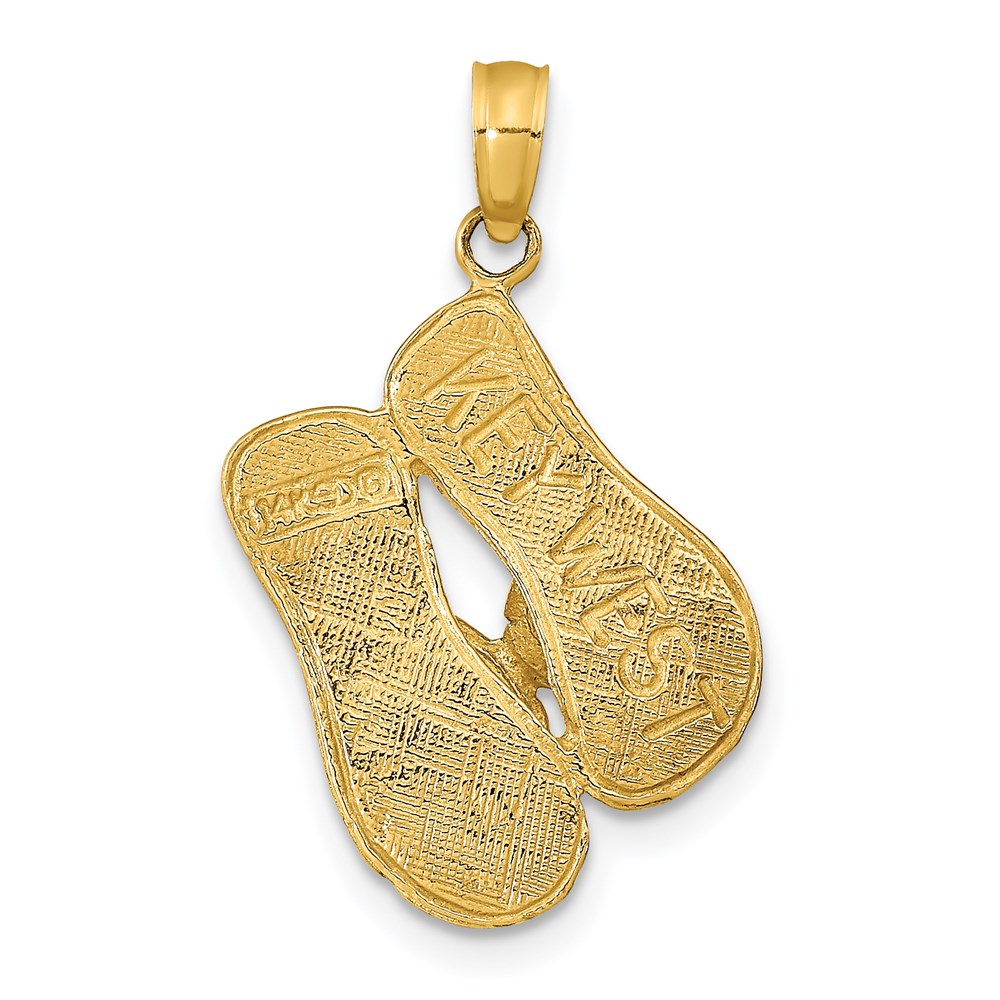 14K 3D KEY WEST Reversible Flip Flops Pendant | J.C.’s Jewelry