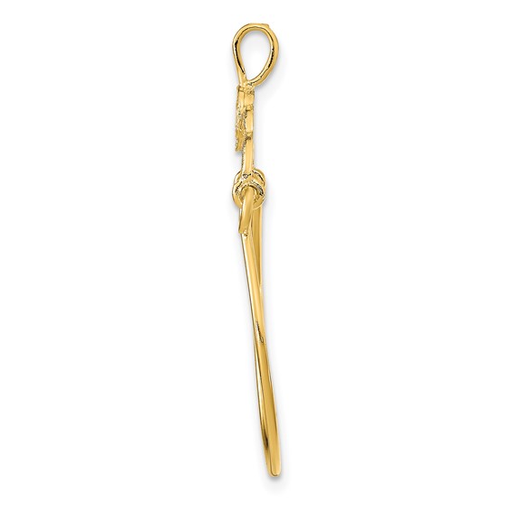14K Textured Charm Holder Pendant
