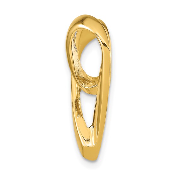 14K Polished Spiral Heart Slide Fits up to 3mm Regular/5mm Fancy or Reversible Omega
