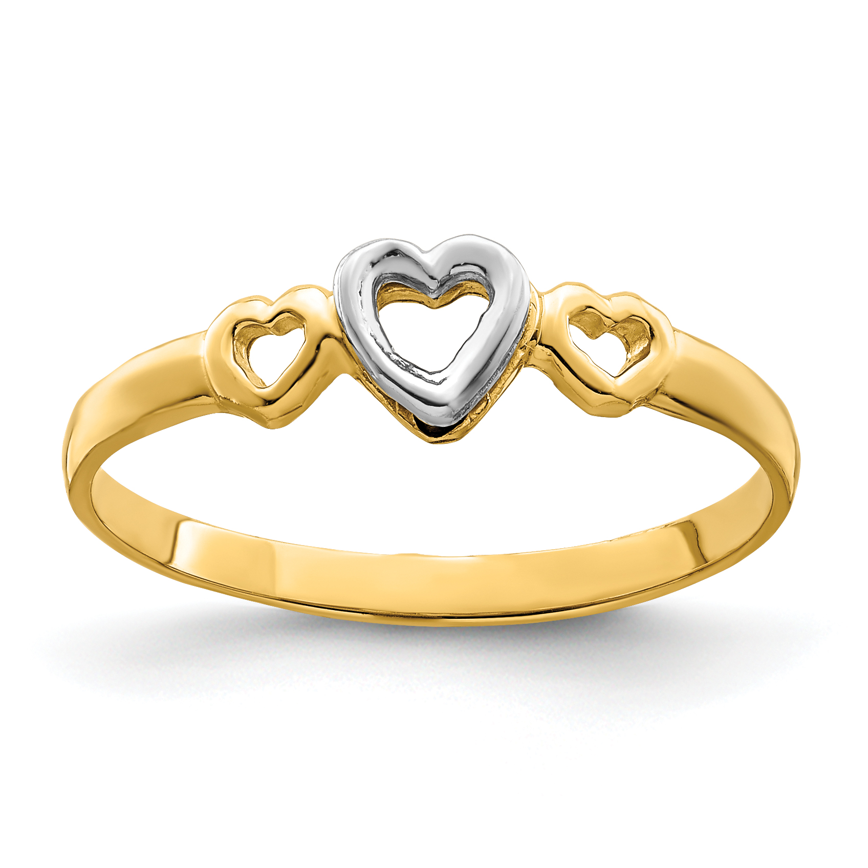 14k Two-tone Gold Hearts Ring (K9804)