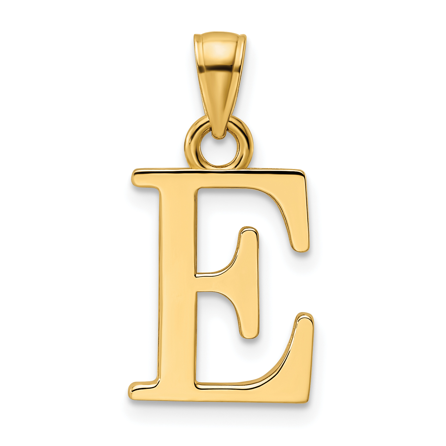 14K Polished Letter E Pendant (K9810E)