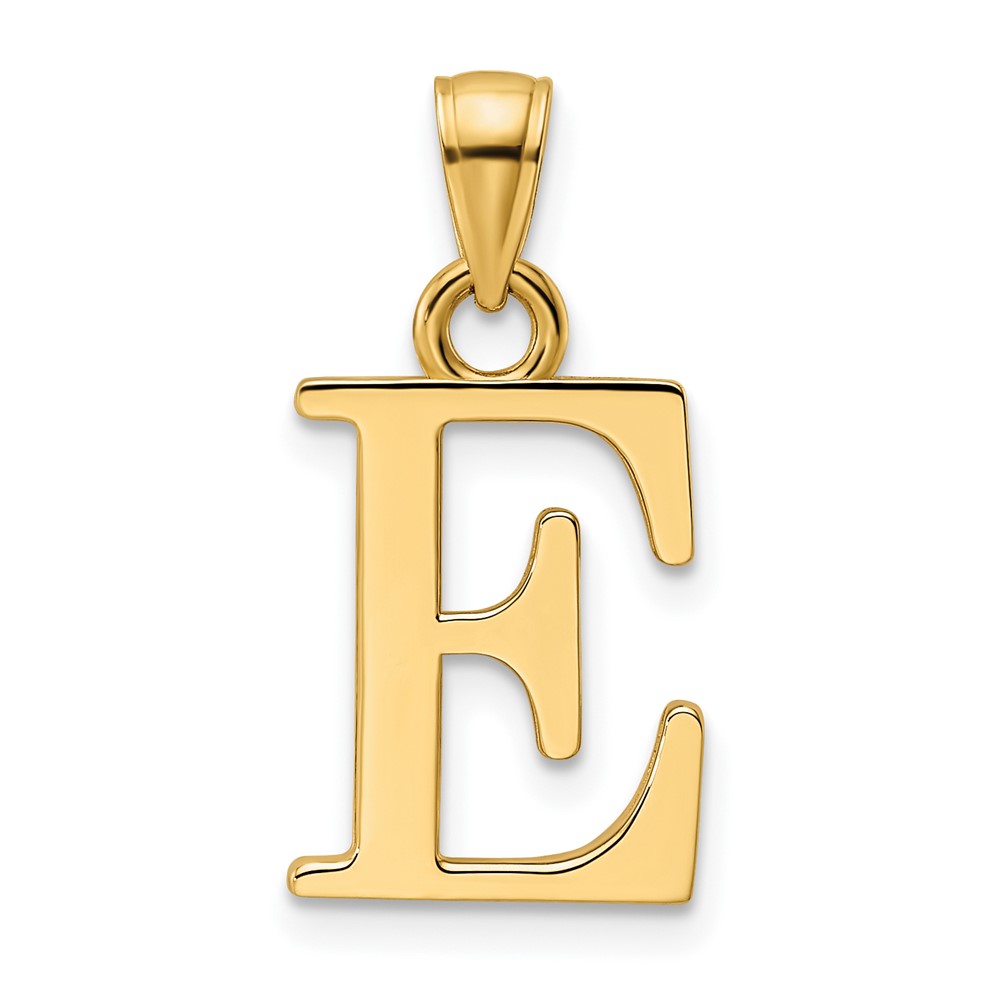 14K Polished Letter E Pendant (K9810E)