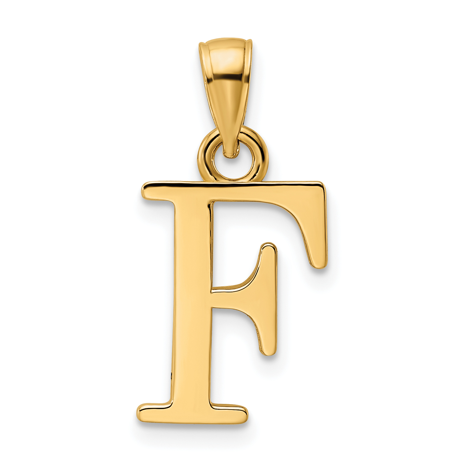 14K Polished Letter F Pendant (K9810F)