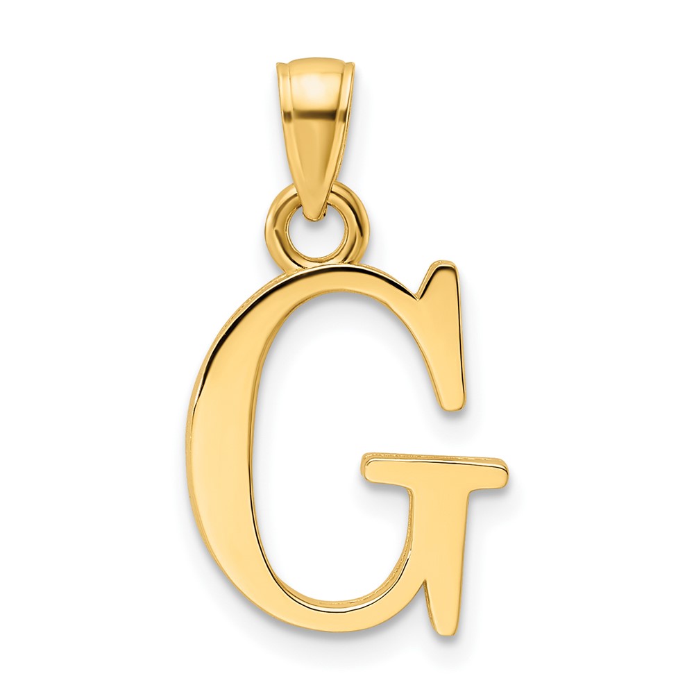 14K Polished Letter G Pendant (K9810G)