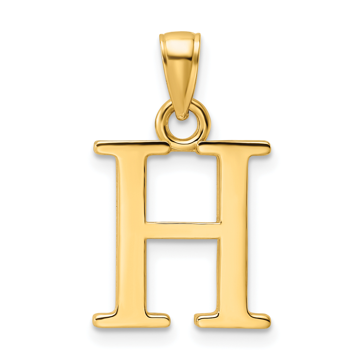 14K Polished Letter H Pendant (K9810H)