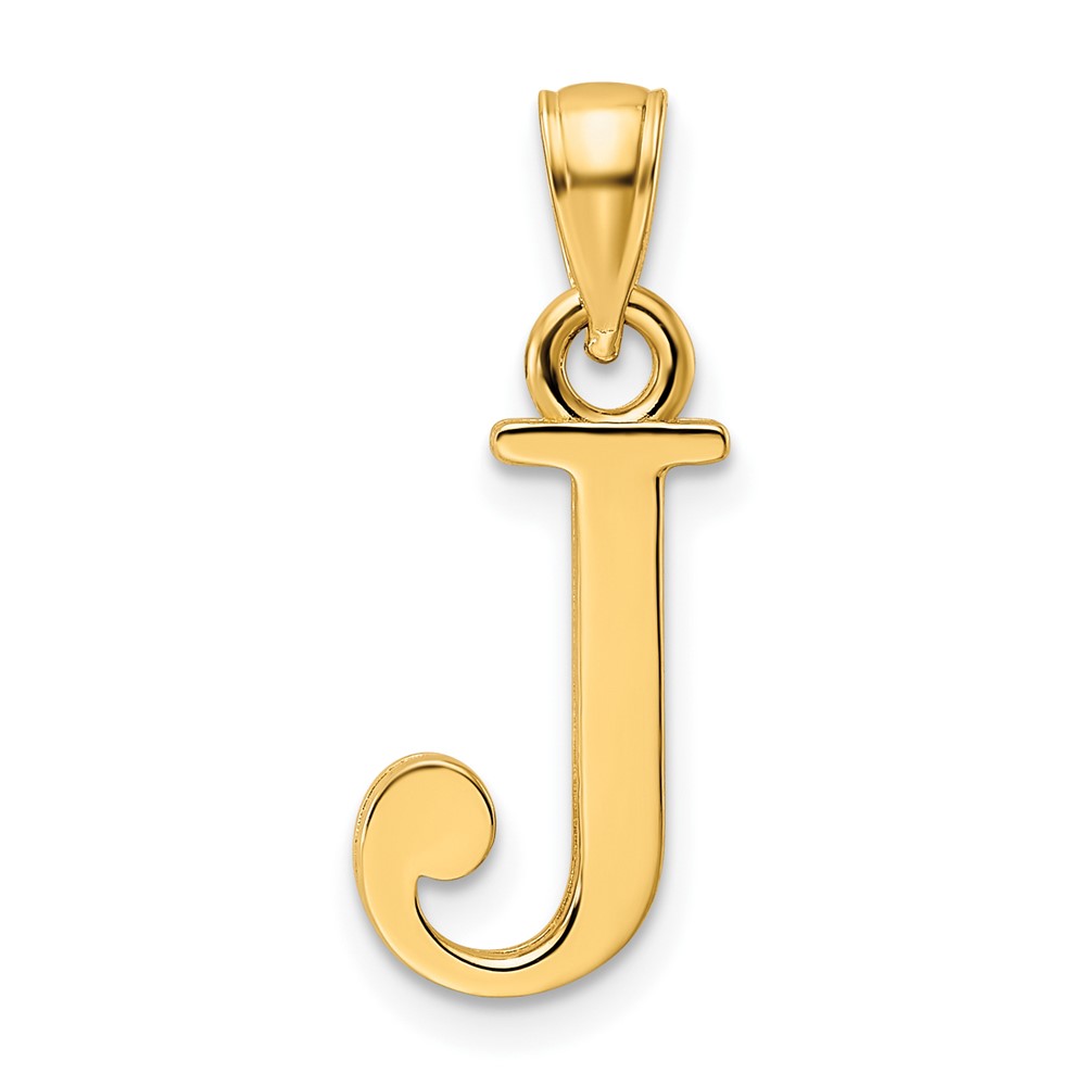 14K Polished Letter J Pendant (K9810J)