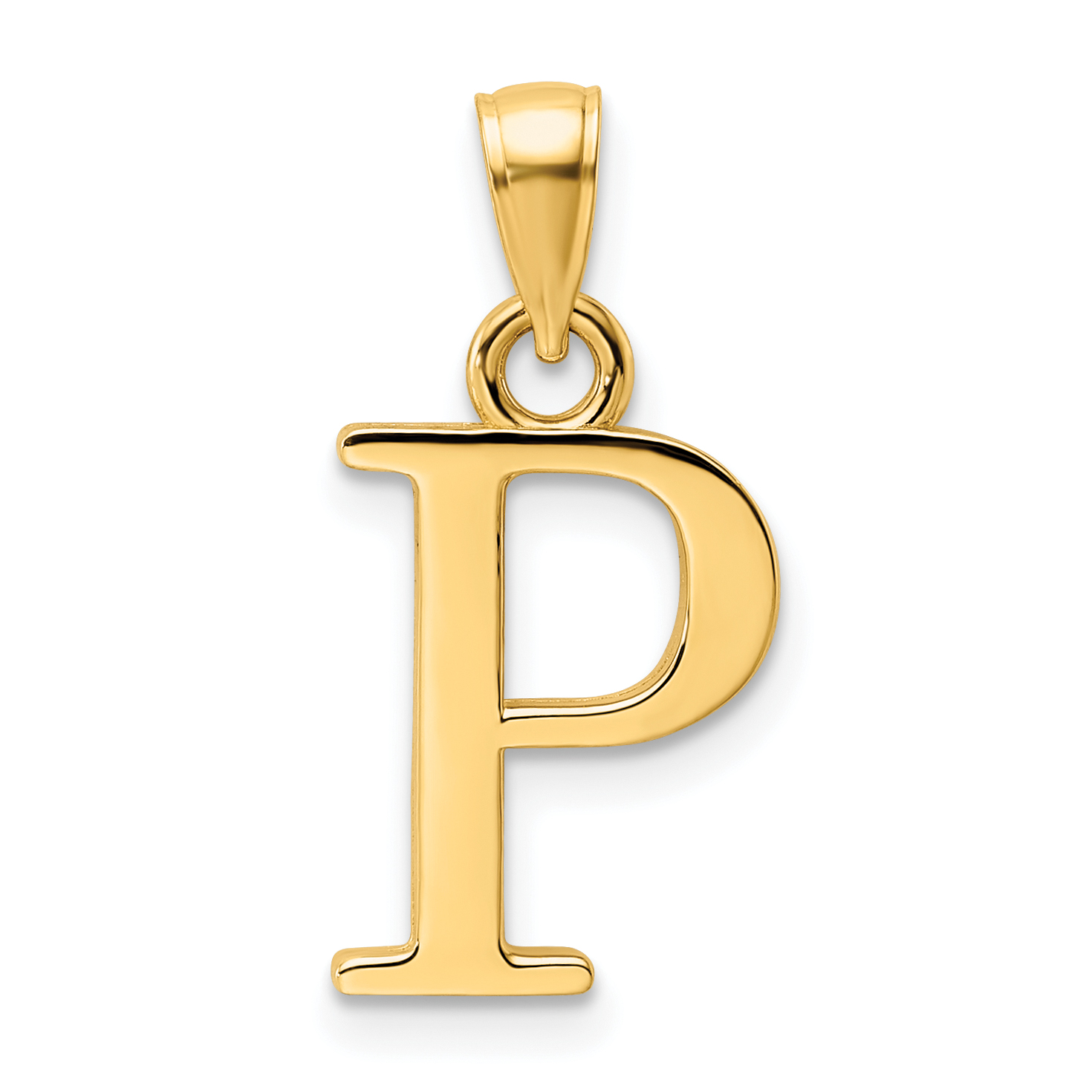 14K Polished Letter P Pendant (K9810P)