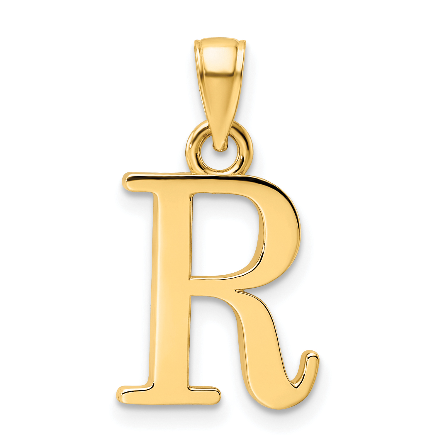 14K Polished Letter R Pendant (K9810R)
