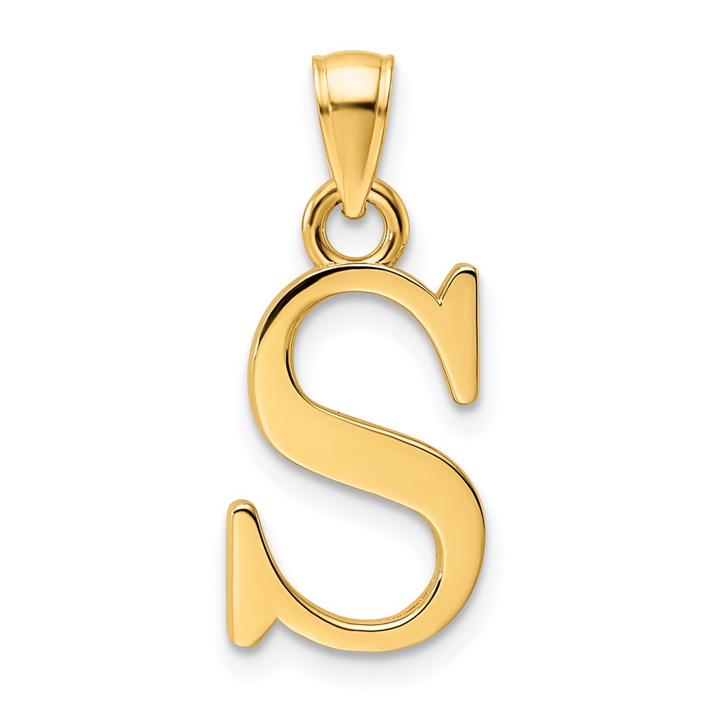14K Polished Letter S Pendant (K9810S)