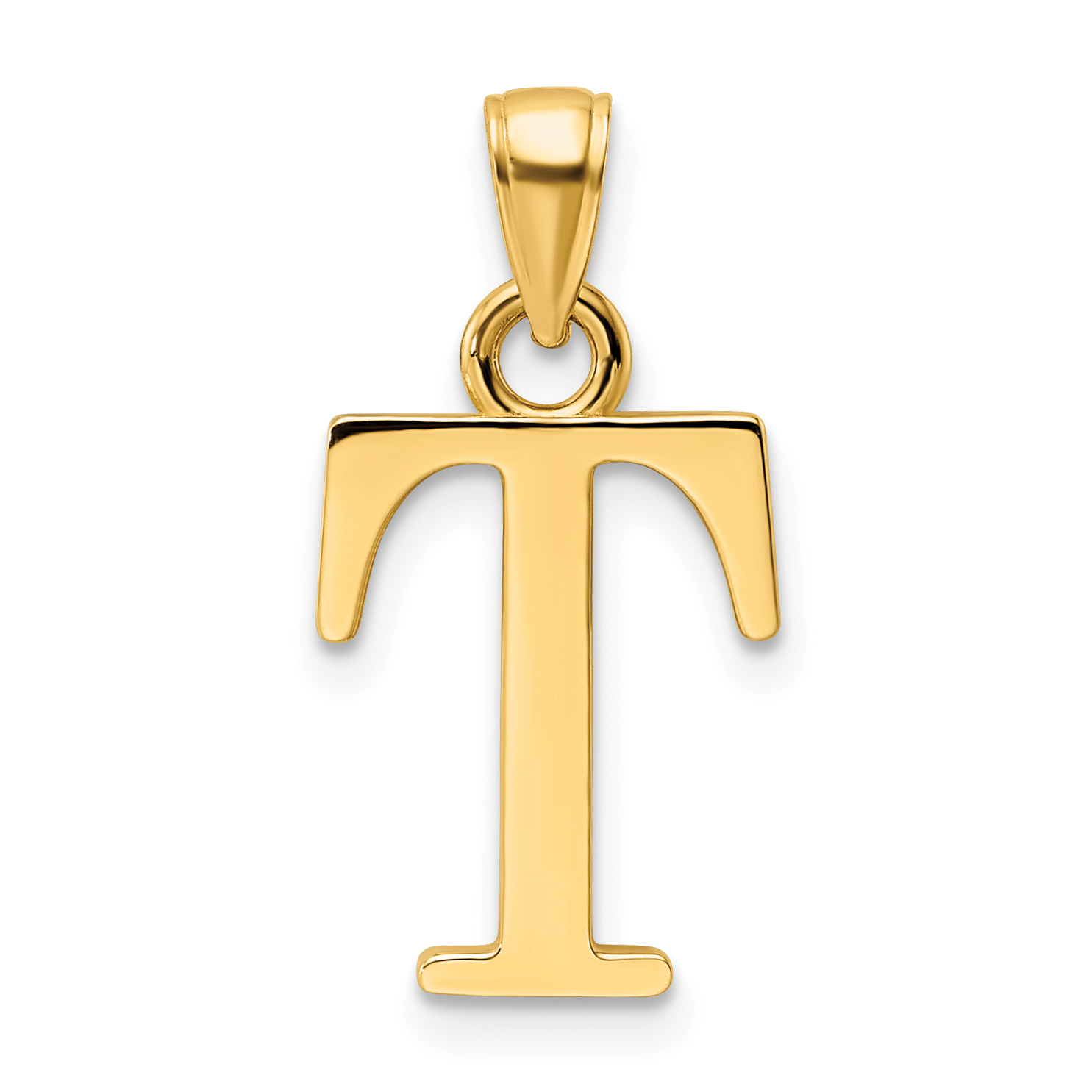 14K Polished Letter T Pendant (K9810T)