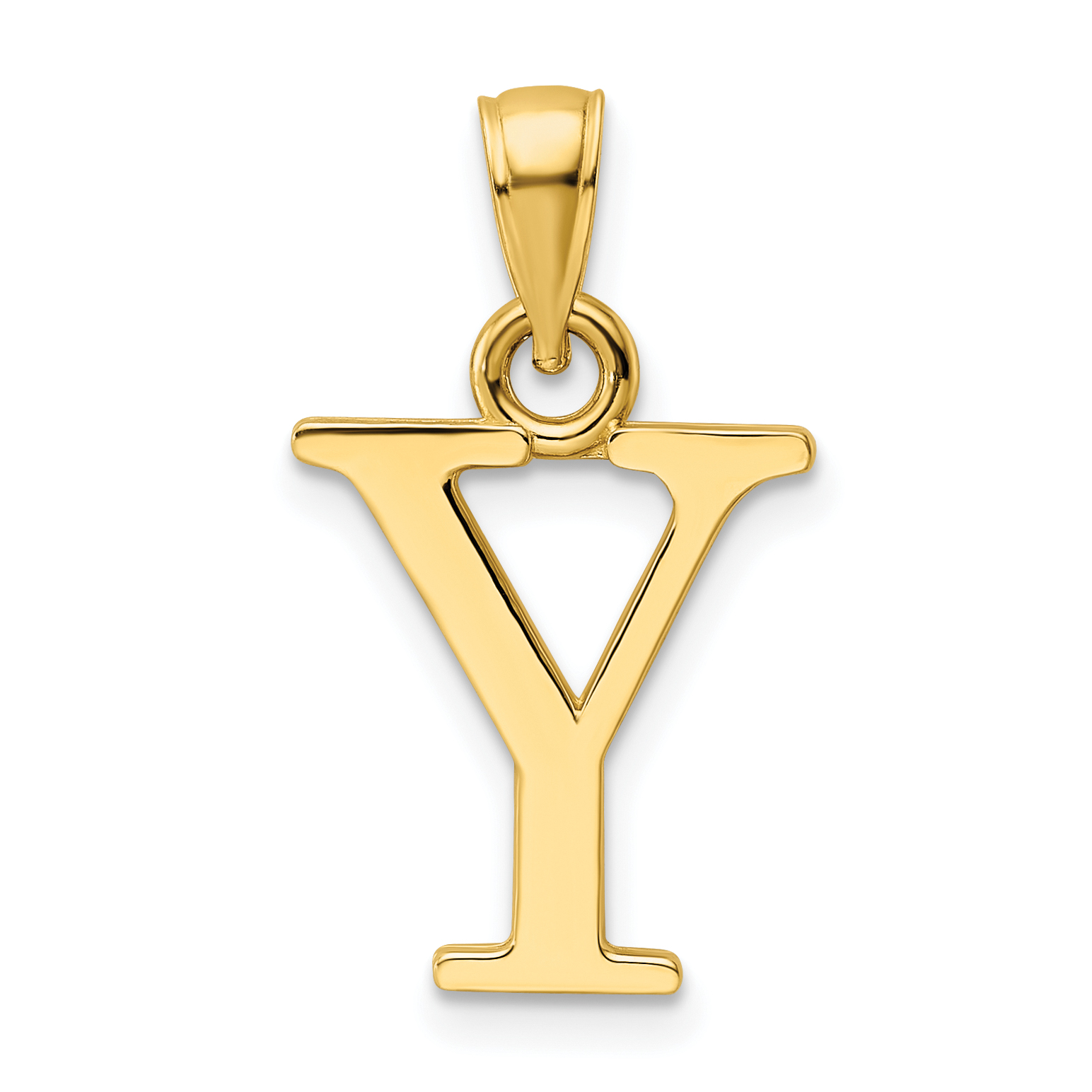 14K Polished Letter Y Pendant (K9810Y)