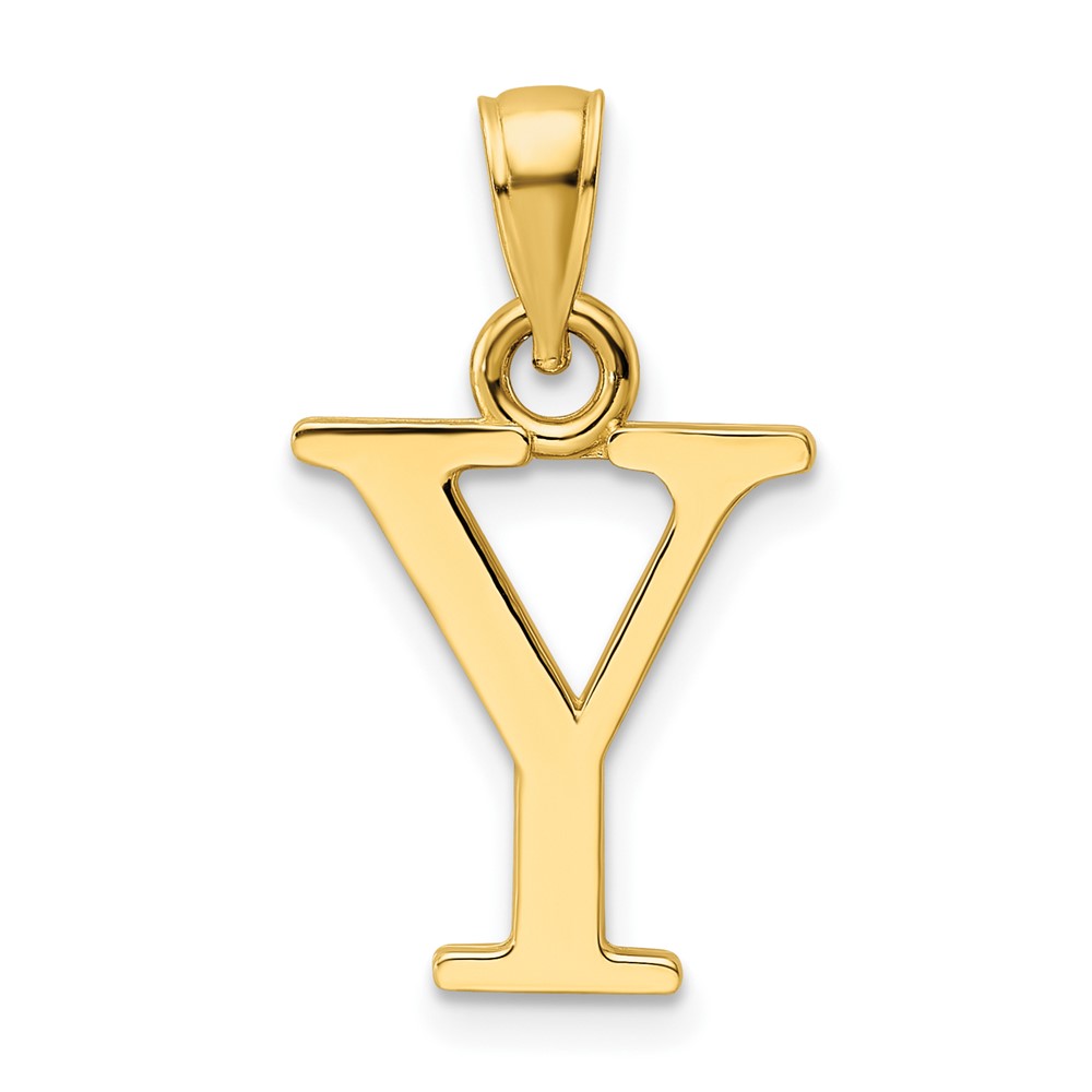 14K Polished Letter Y Pendant (K9810Y)