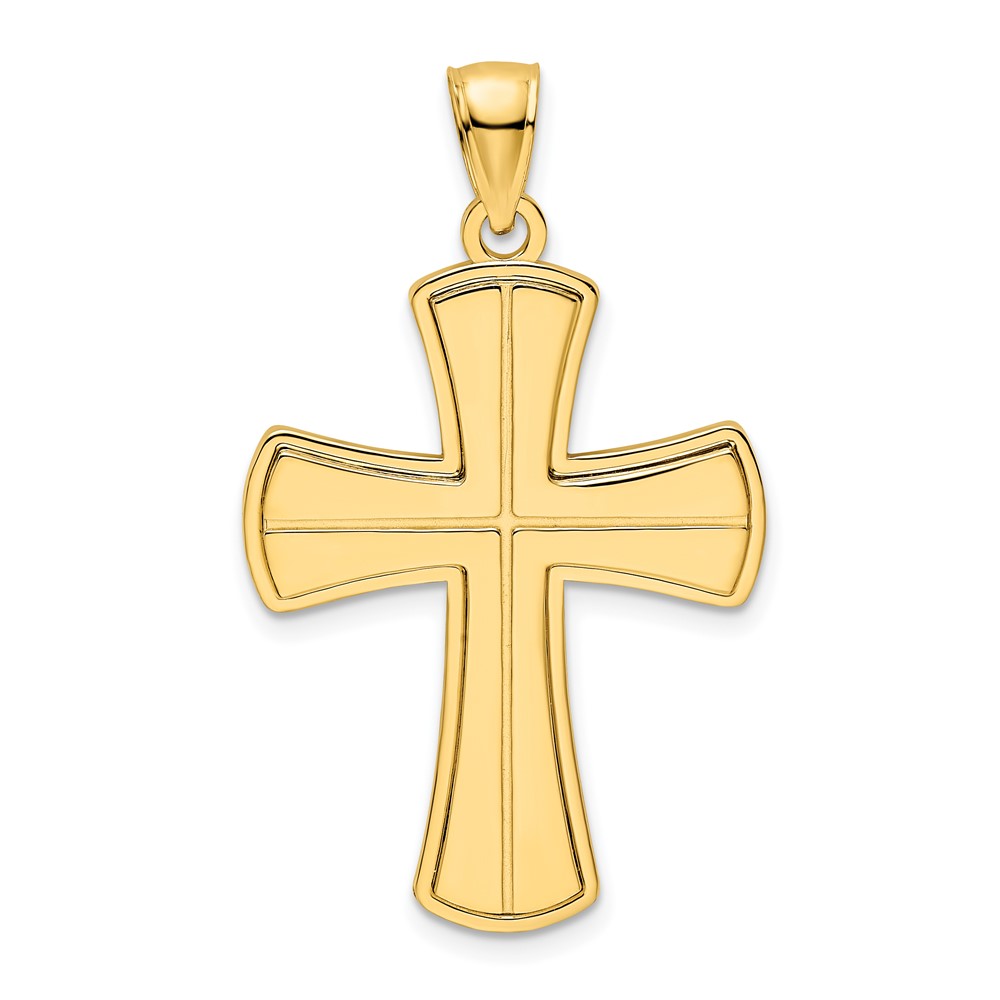 14K Polished Cross Pendant (K9814)