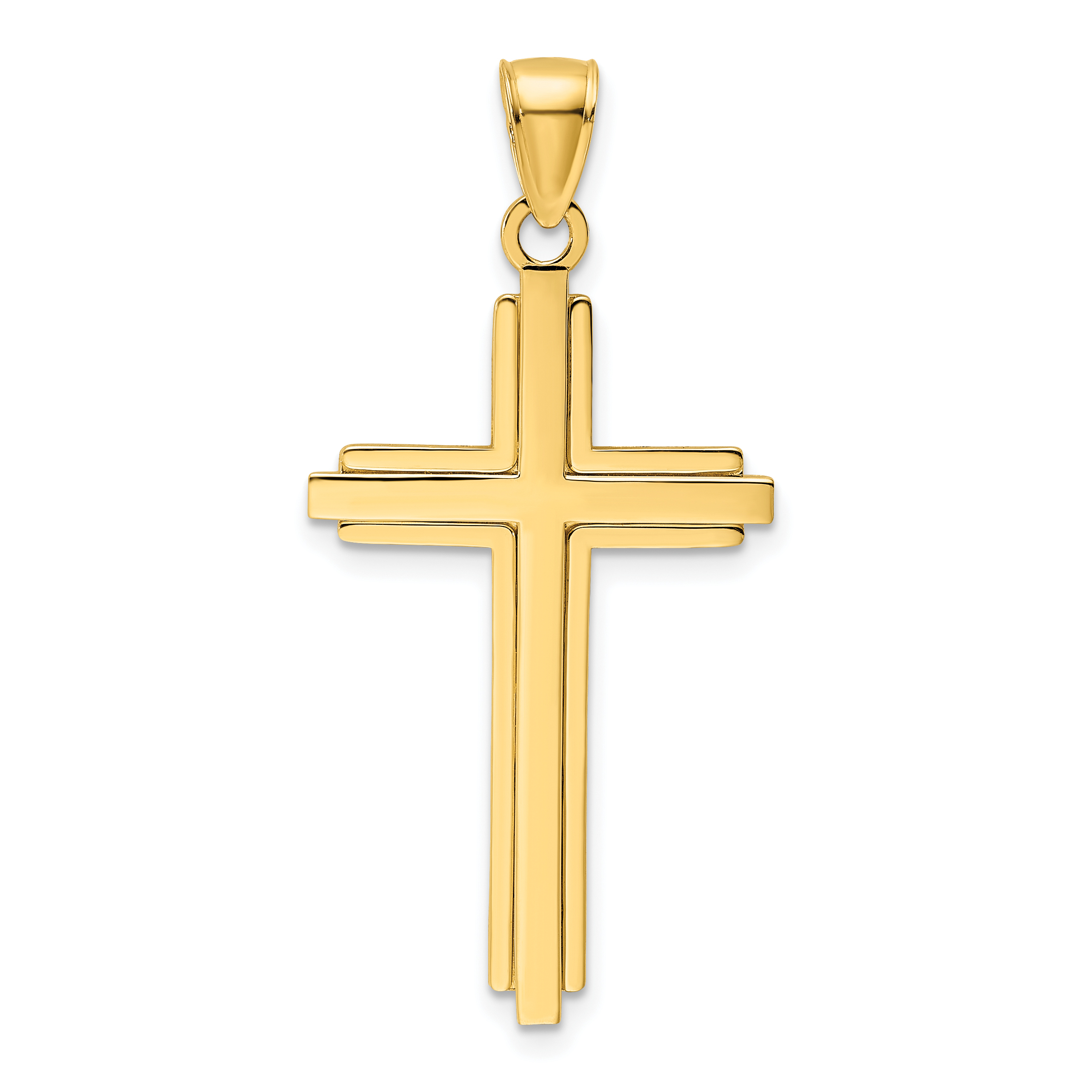 14K Polished Cross Pendant (K9825)